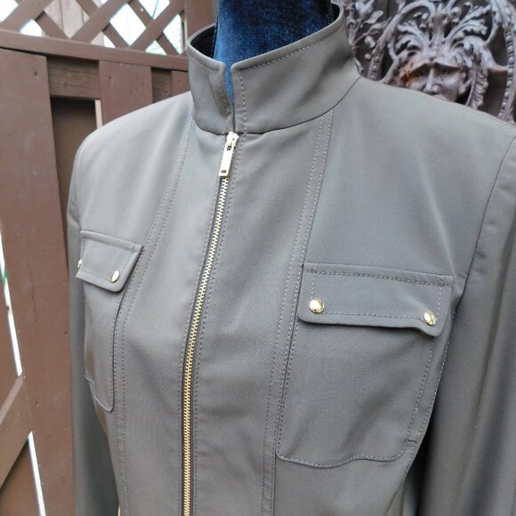 Carlisle Sz 12 Brown Zip Up Blazer Jacket LIKE NEW!! - Picture 3 of 6